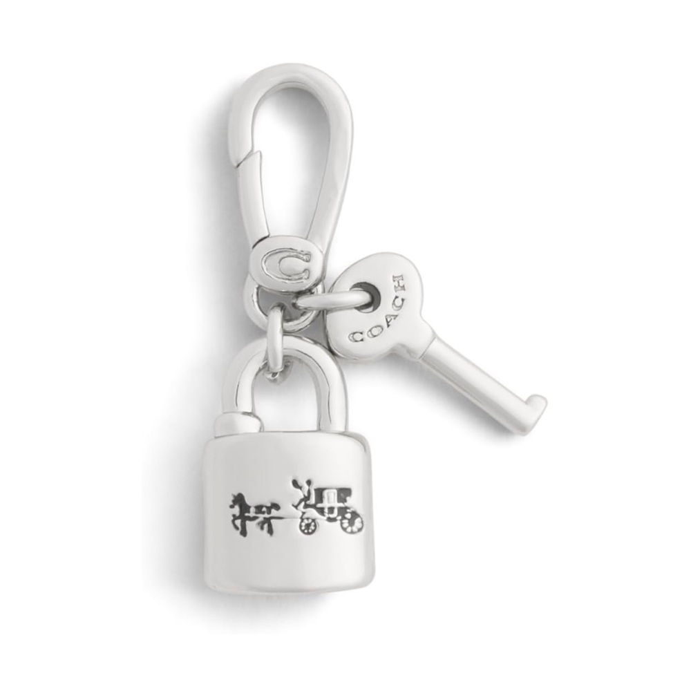 New Coach Silver Lock and Key Jewelry or Bag Charm